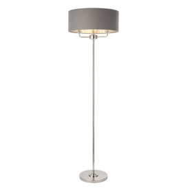 Endon Lighting 94378 Highclere Floor Lamp In Bright Nickel Finish With Charcoal Shade