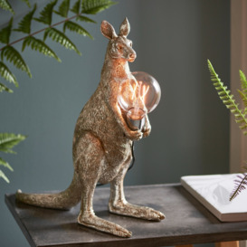 Kangaroo Table Lamp In Vintage Silver And Matt Black Finish