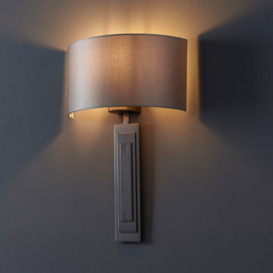 Ingrid1 Light Wall Light In Brushed Bronze Finish With Mink Satin Shade