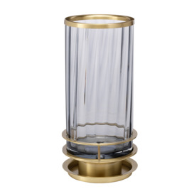 Quintiesse QN-ARNO-SMOKE-AB Arno Table Lamp In Aged Brass With Smoked Glass