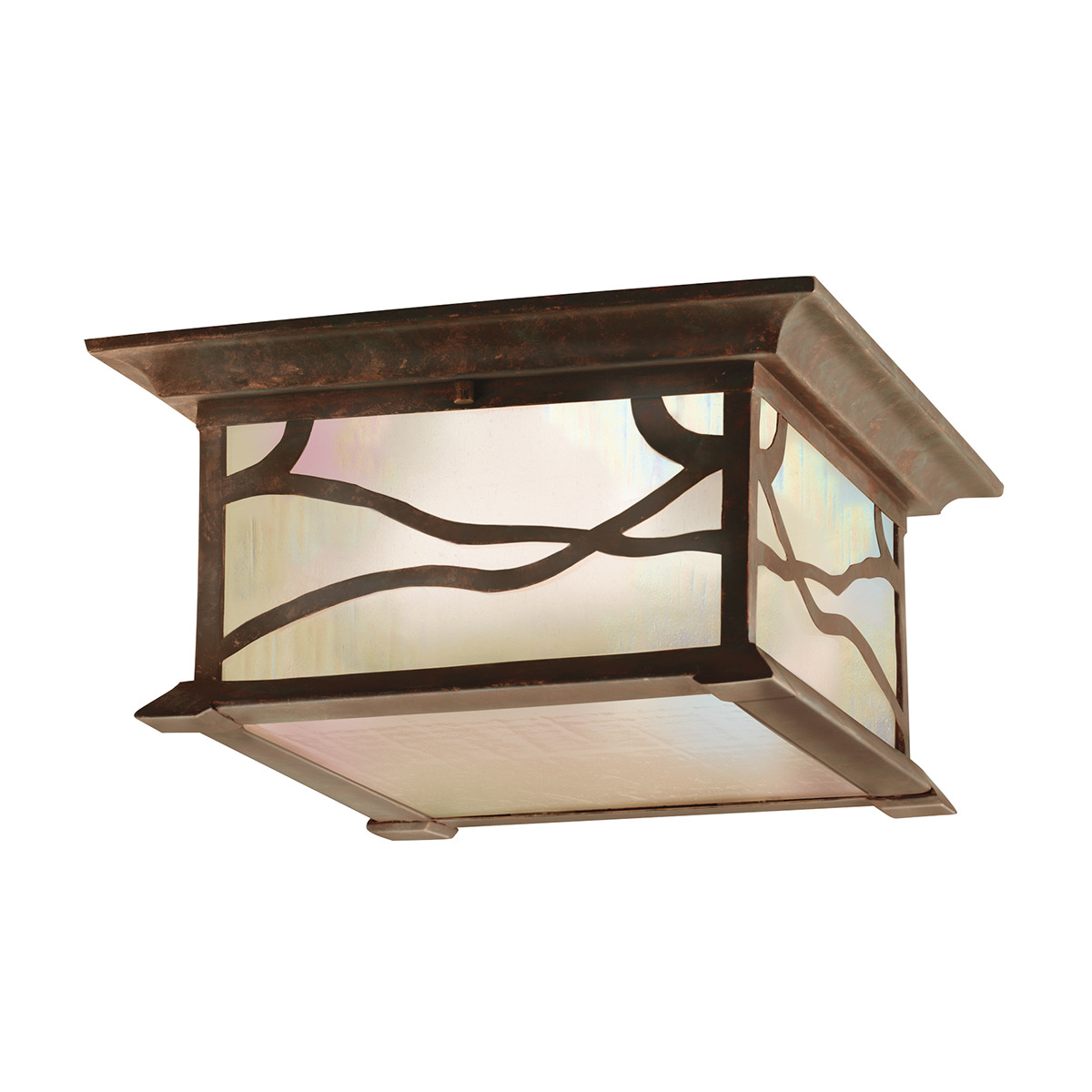 Quintiesse QN-MORRIS-F Morris 2 Light Flush Ceiling Light In Distressed Copper Finish IP44