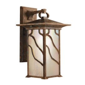 Quintiesse QN-MORRIS-L Morris 1 Light Outdoor Large Wall Lantern In Distressed Copper Finish IP44