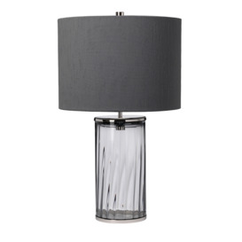 Quintiesse QN-RENO-SMOKE-PN Reno Table Lamp With Smoked Glass And  Polished Nickel Finish