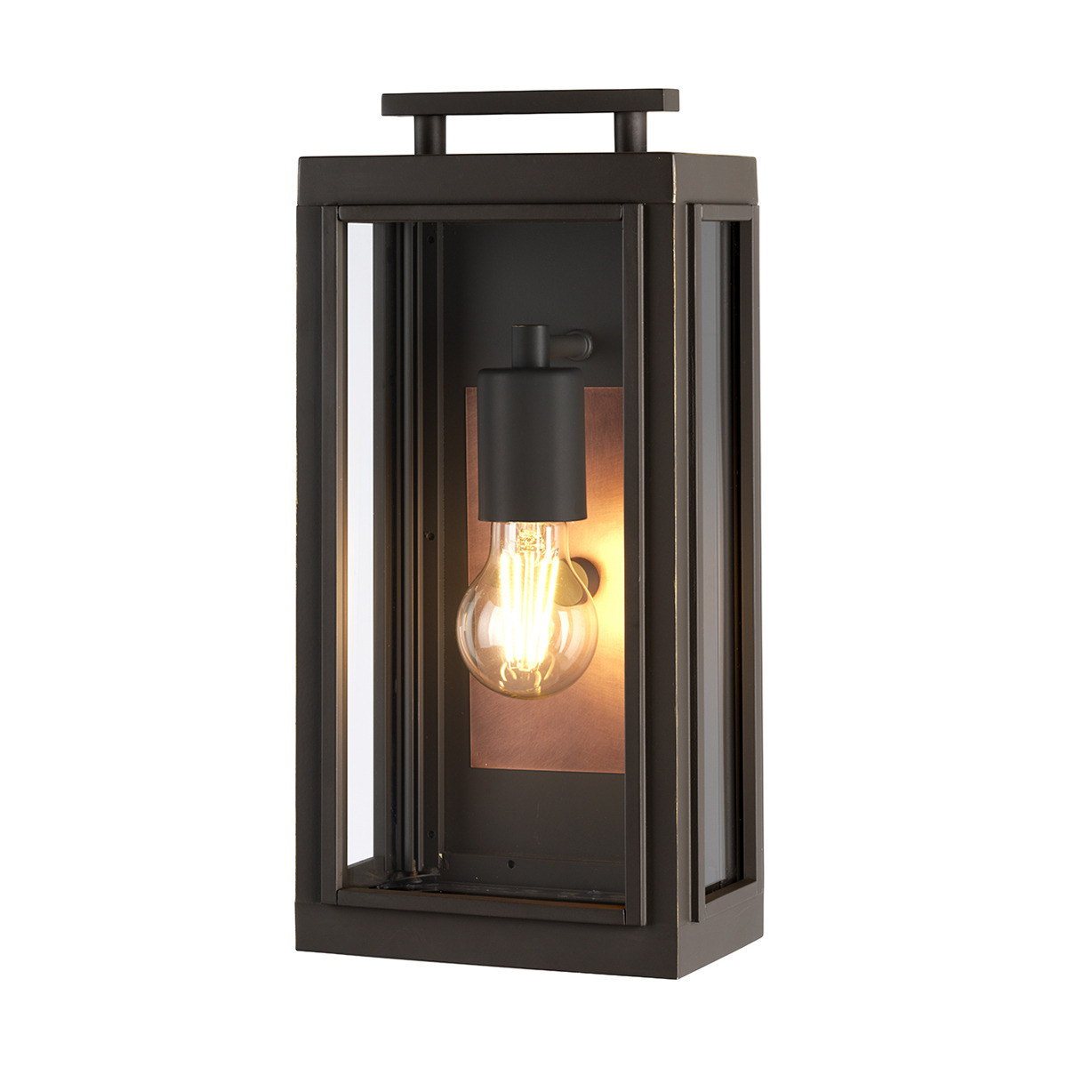Quintiesse QN-SUTCLIFFE-S-OZ Sutcliffe Single Outdoor Wall Lantern In Oil Rubbed Bronze And Copper IP44