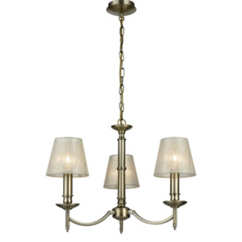 Pavlova 3 Light Ceiling Chandelier In Bronze Finish With Shades F2091/3/1171