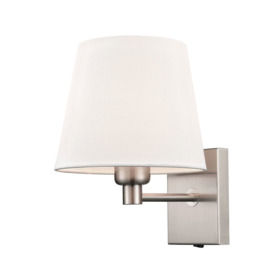 Rosie Wall Light In Satin Nickel Finish With Shade W501/1174