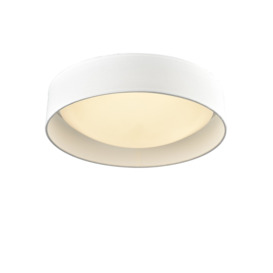Modern Flush Ceiling Light With Cream Fabric Shade C5784