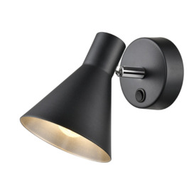 Expose 1 Light Wall Light In Black And Silver Finish F2443-1