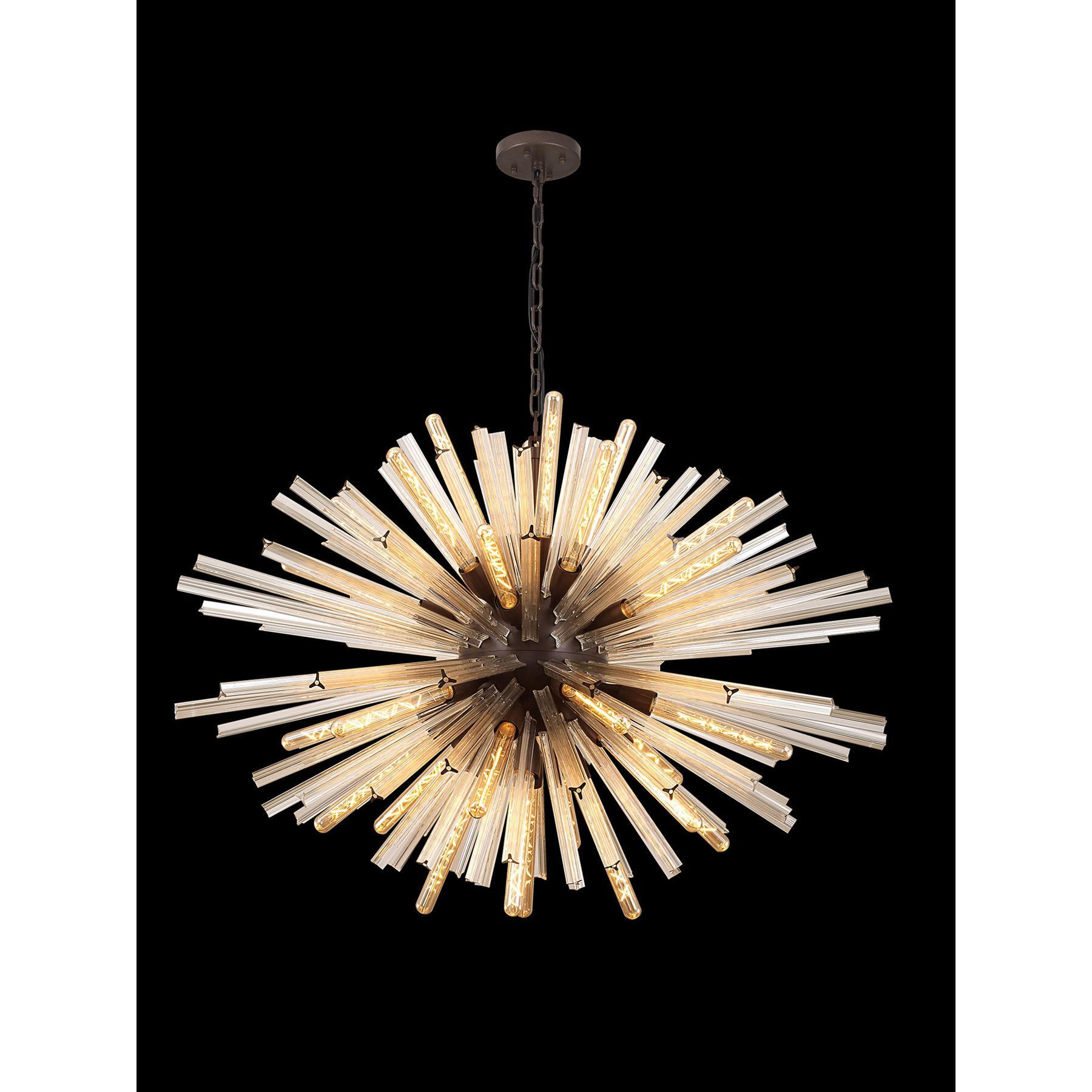 Clarissa Oval Pendant 32 Light in a Brown Oxide/Champagne Gold Finish