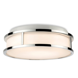 Firstlight 2863CH Adelaide LED Flush Ceiling Light In Chrome Finish With Opal Glass IP44