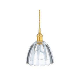 Firstlight 2906GO Wilshire 1 Light Small Ceiling Pendant Light In Satin Gold With Clear Decorative Glass