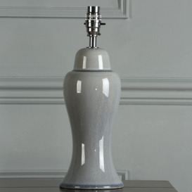 Laura Ashley Regina Small Table Lamp Base In Pale Slate Grey With Polished Chrome Detail