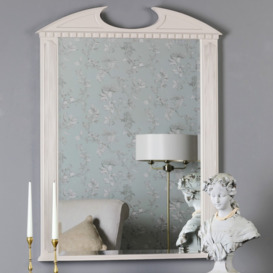 Laura Ashley Rossett Rectangle Mirror In Old White Detail Edging