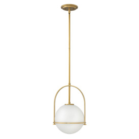 Quintiesse QN-SOMERSET-P-O-HB Somerset Medium Ceiling Pendant In Heritage Brass With Opal Glass