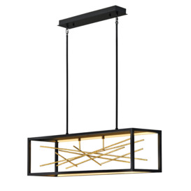 Quintiesse QN-STYX-LED-ISLE-BG Styx Dimmable LED Island Pendant Light In Black And Gold Finish