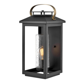 Quintiesse QN-ATWATER-L-BK Atwater Single Large Outdoor Wall Lantern In Black Finish IP44