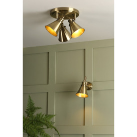 Laura Ashley LA3756157-Q Rufus 3 Light Ceiling Plate Spotlight In Antique Brass Finish