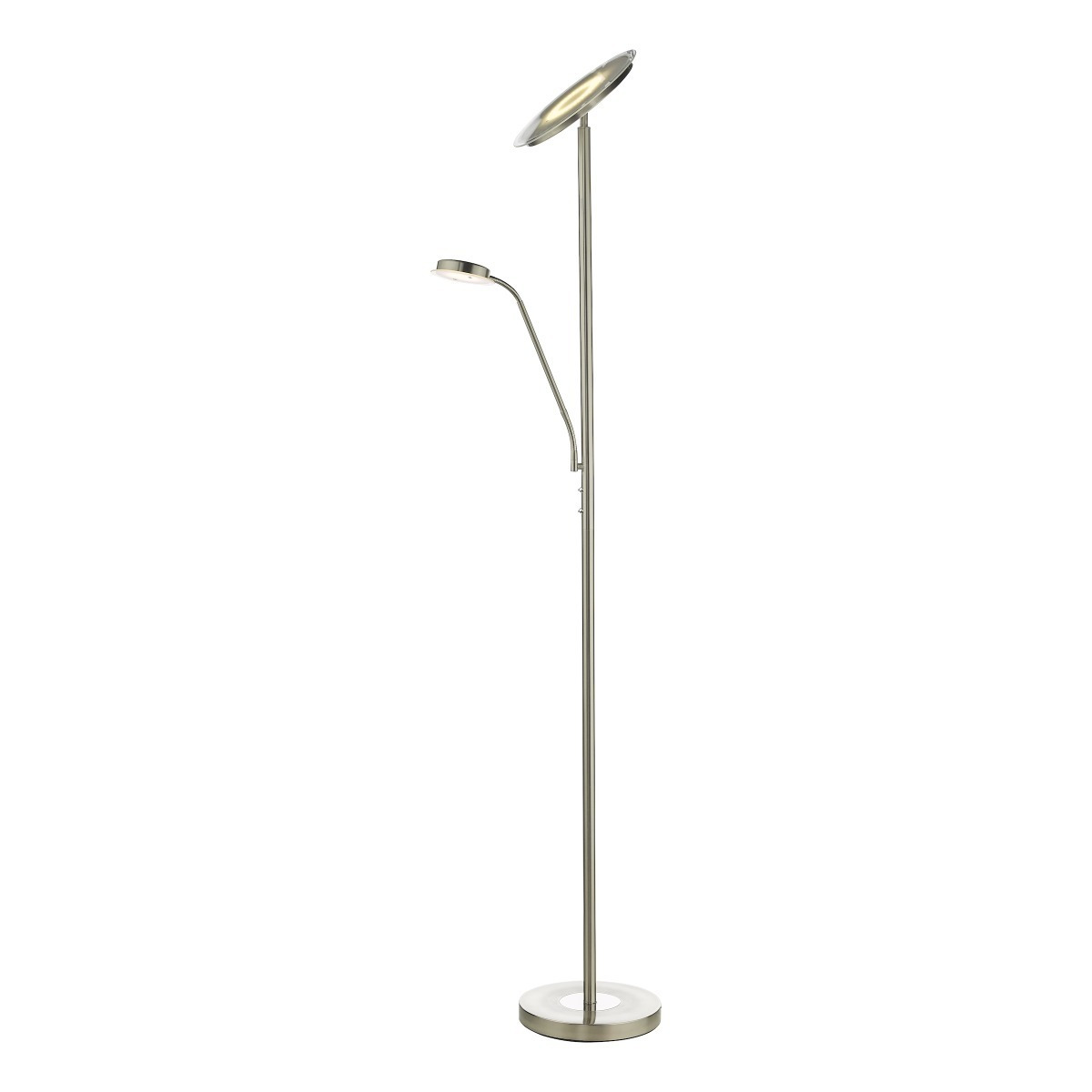 Dar Lighting Shelby LED Mother And Child Floor Lamp In Satin Nickel Finish SHE4946