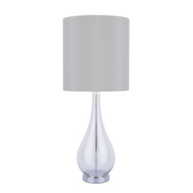 Laura Ashley Bronant Smoked Glass Table Lamp With Faux Silk Shade LA3756223-Q