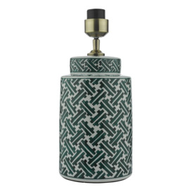 Dar Lighting Reese Table Lamp With Traditional Green Pattern Base Only