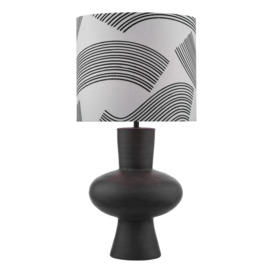 Dar Lighting Miho Table Lamp In Black Finish With Cream Linen Shade