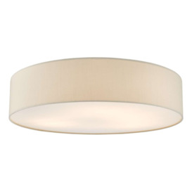Dar Lighting Cierro 6 Light Flush Ceiling Light With Taupe Shade And White Diffuser 80 cm