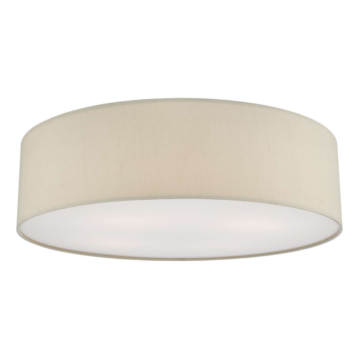 Dar Lighting Cierro 4 Light Flush Ceiling Light With Taupe Shade And White Diffuser 60 cm