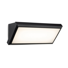 Firstlight 3840BK Nitro LED Resin Outdoor Wall Light In Black With White Diffuser IP65