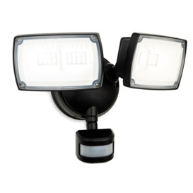 Firstlight 3868BK Reflex LED Outdoor Security Twin Wall Light with PIR In Black IP54