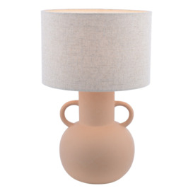 Dar Lighting Urn Ceramic Table Lamp In Terracotta With Shade