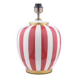 Dar Lighting Circus Ceramic Table Lamp In Red And White Finish - Base Only