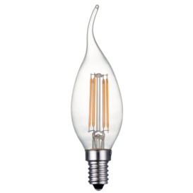 Dar Small Edison Screw 4 watt LED Coup De Vent Candle Lamp Warm White 400 lumens 2700 K
