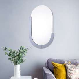Dar Lighting Kaylee Oval Mirror With Smoked Glass Panel 90 X 60 cm