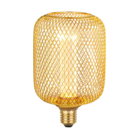 Searchlight Wire Mesh Drum Lamp In Gold Finish 16002GO