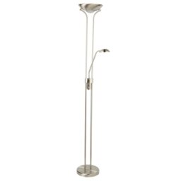 Searchlight 5430SS LED Mother And Child Two Light Floor Light In Satin Silver