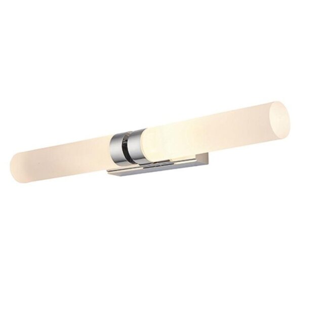 2 Light Bathroom Wall Light In Chrome Plate And Frosted Acrylic