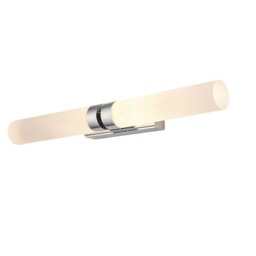 2 Light Bathroom Wall Light In Chrome Plate And Frosted Acrylic