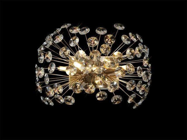 Fusion 4 Light Crystal Wall Light in French Gold Finish