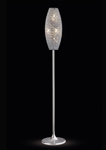 Diyas IL30412 Kos Crystal Floor Lamp in Polished Chrome Finish