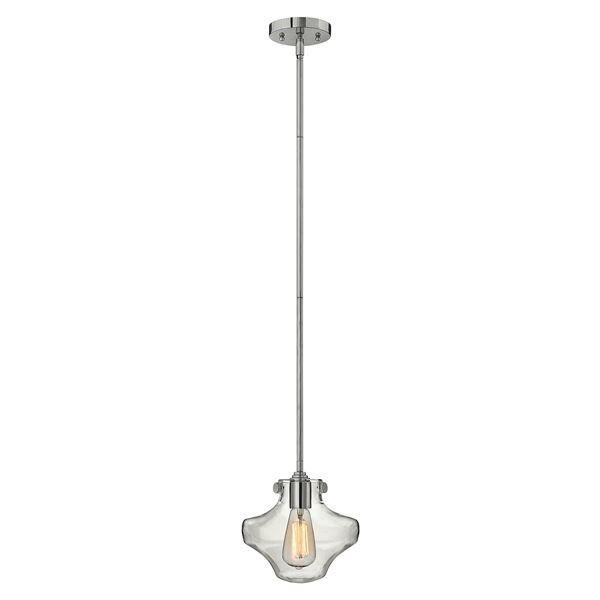 HK/CONGRESP/B CM Congress 1 Light Chrome Clear Shaped Glass Pendant