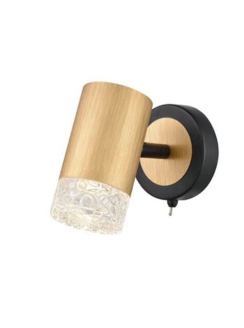 Franklite FL2423-1 Cordelia 1 Light Wall Light In Satin Brushed Gold And Matt Black Finish