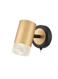 Franklite FL2423-1 Cordelia 1 Light Wall Light In Satin Brushed Gold And Matt Black Finish