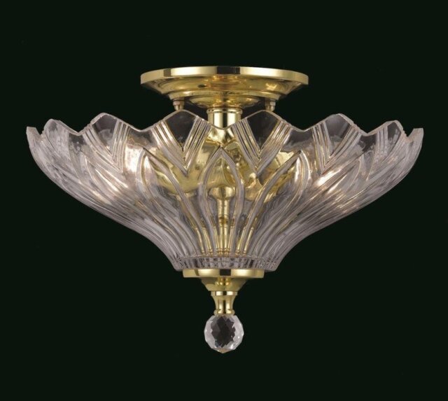 Impex SC911241/C Two Lt Glass Crystal Semi Flush Ceiling Fitting - product_finish:Satin Nickel Finish
