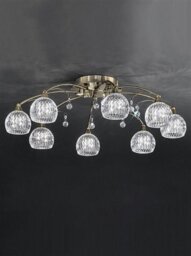 Franklite Jura FL2296/8 8 Light Bronze, Crystal Semi Flush Ceiling Light