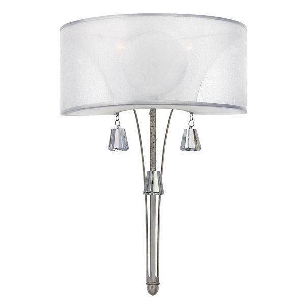 HK/MIME2 Mime 2 Light Brushed Nickel Wall Light with Square Crystals