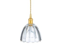 Firstlight 2906GO Wilshire 1 Light Small Ceiling Pendant Light In Satin Gold With Clear Decorative Glass