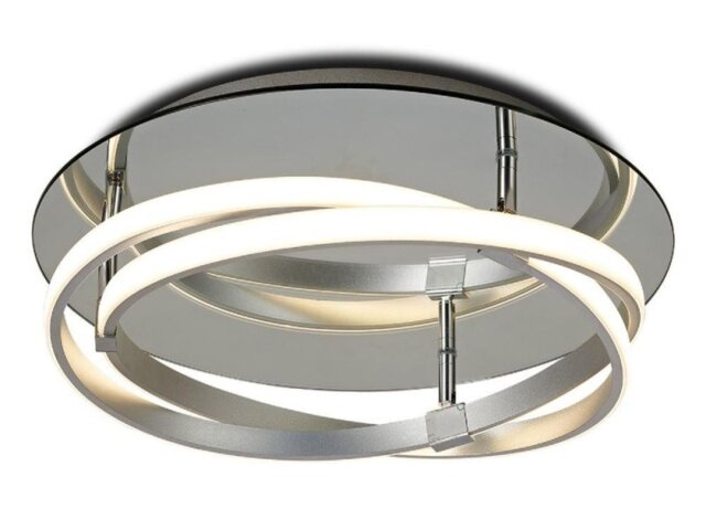 M5727 Infinity Dimmable LED Flush Ceiling Light In Silver And White