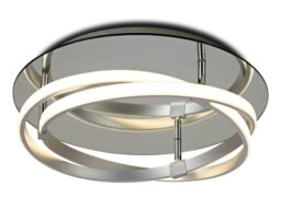 M5727 Infinity Dimmable LED Flush Ceiling Light In Silver And White
