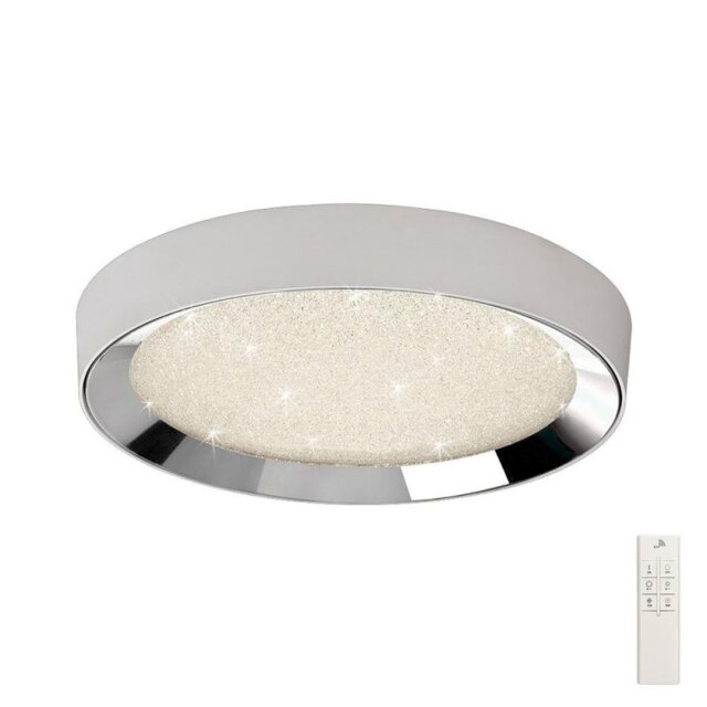 Mantra M5922 Male LED Large Round Flush Ceiling Light In Chrome - Dia:650mm