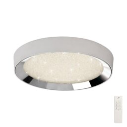 Mantra M5922 Male LED Large Round Flush Ceiling Light In Chrome - Dia:650mm
